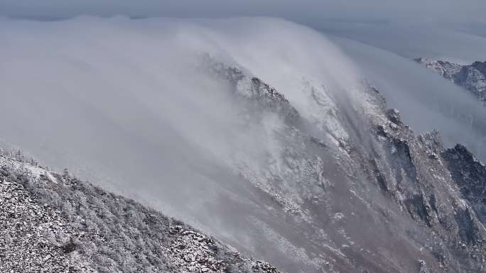 朱雀国家森林公园冰晶顶雪景航拍