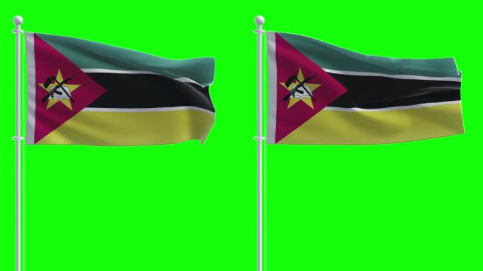 色度键背景上的莫桑比克国旗