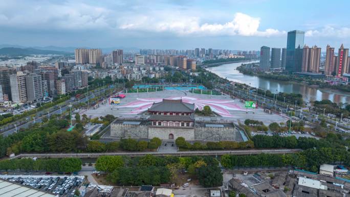 揭阳楼航拍延时