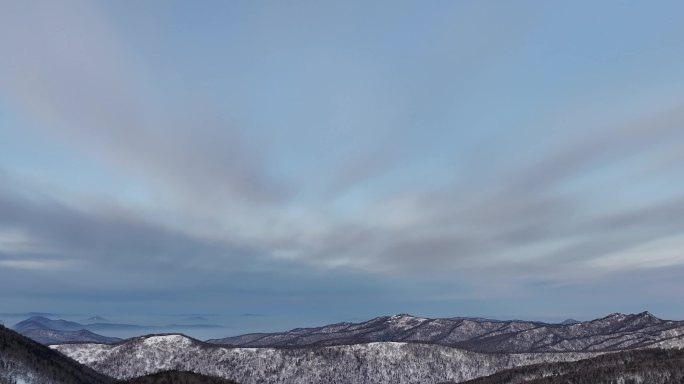 航拍黑龙江牡丹江雪乡国家森林公园