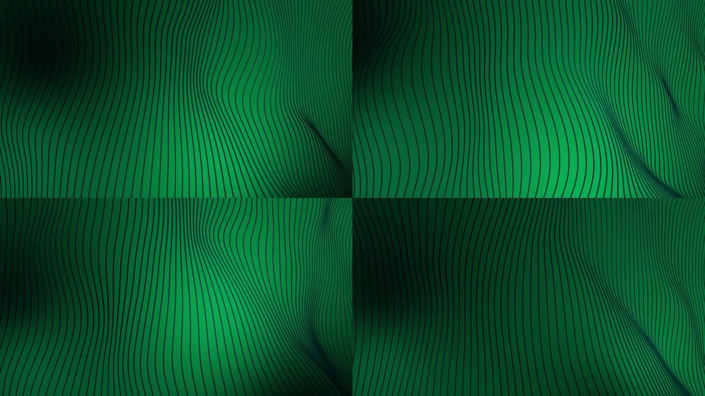 3D绿松石色慢动作条形线在黑暗的背景