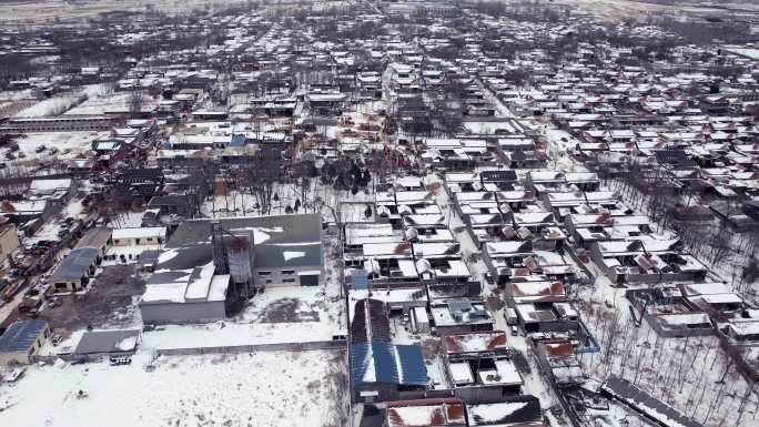 雪后农村航拍