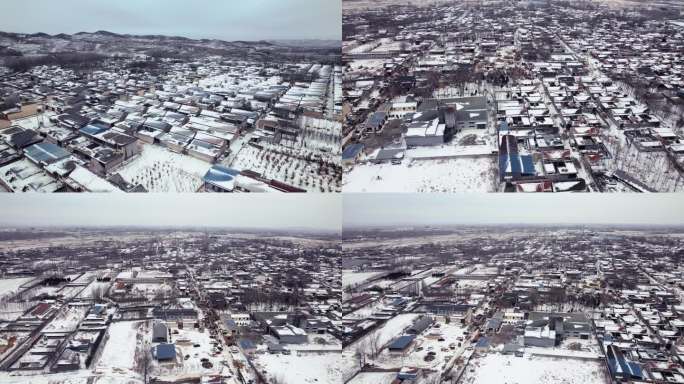 雪后农村航拍