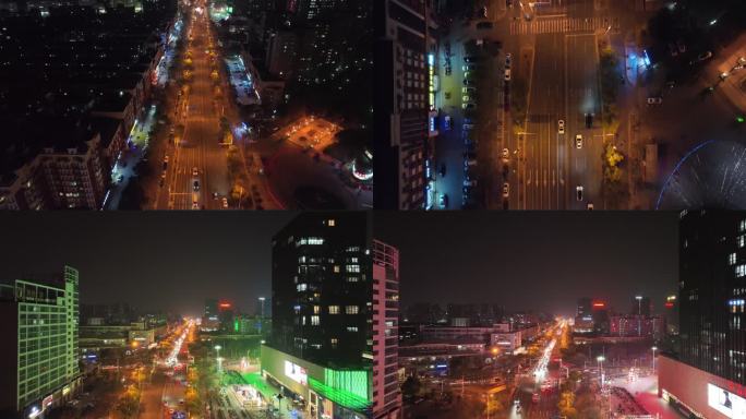 扬州邗上街道无人机夜景