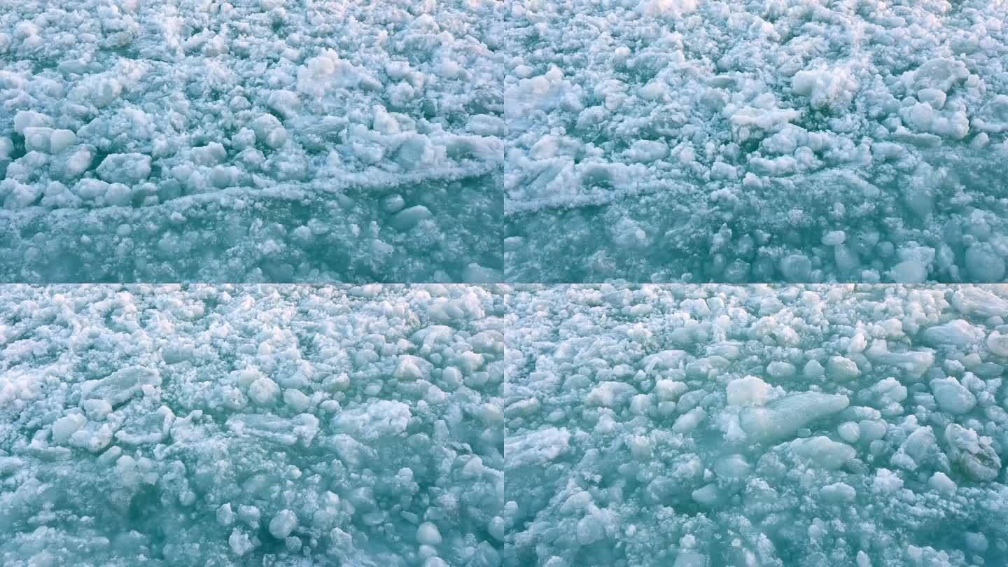 海面上浮冰的特写