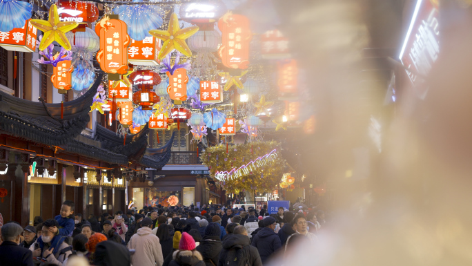 上海城隍庙灯会 小吃民俗手工艺 旅游旺季