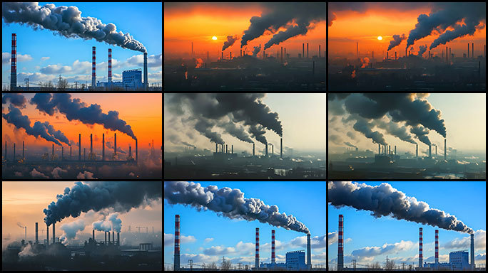 大气污染 环保碳排放碳中和 双碳全球变暖