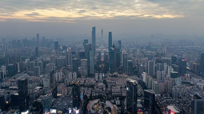 广东省广州天河区城市风景航拍