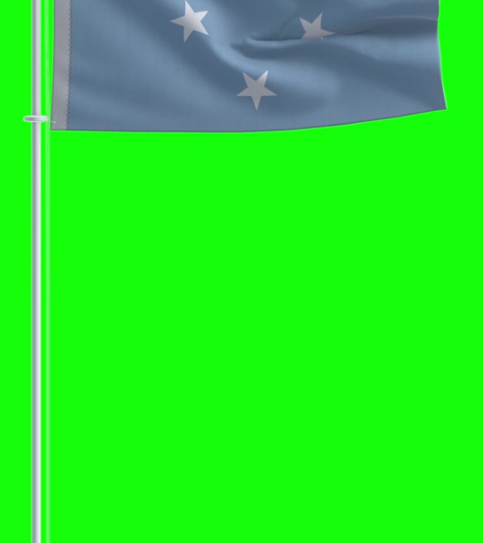 在色度键背景上的密克罗尼西亚国旗