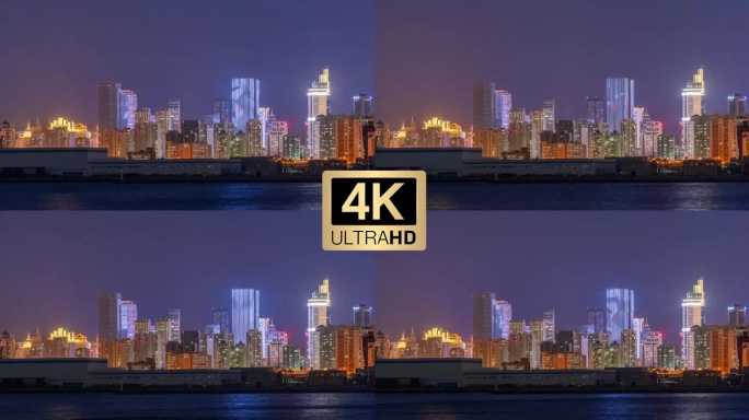 大连城市夜景风光延时