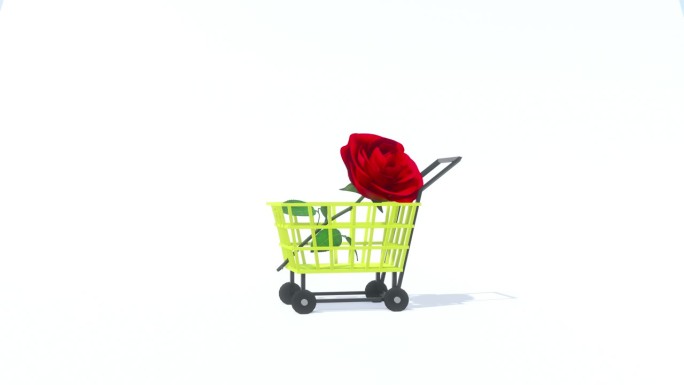 购物车与玫瑰的背景