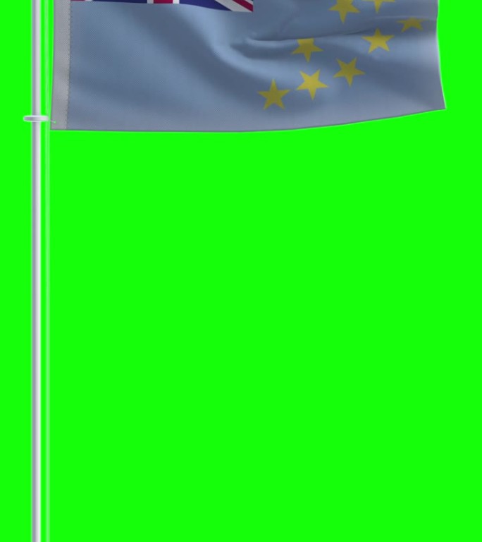 图瓦卢国旗在色度键背景