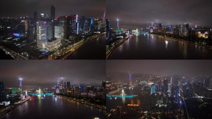 广州珠江新城夜景航拍