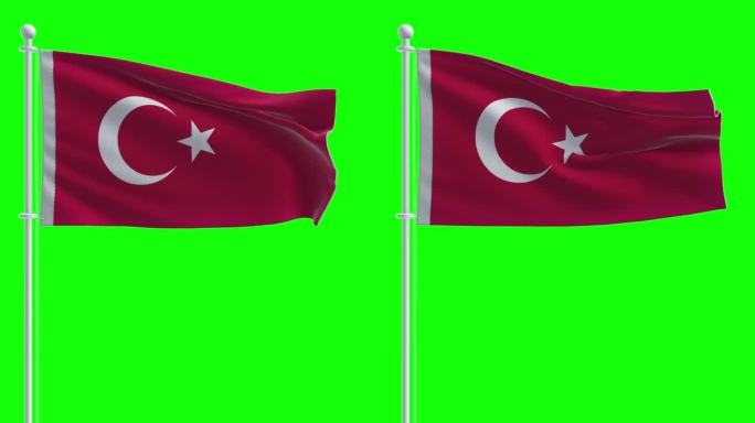 在色度键背景上的土耳其国旗(t<s:1> rkiye)