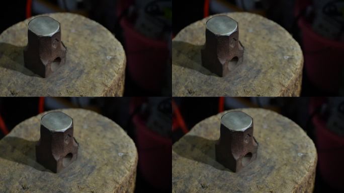 锻造 木桩 铁器 钝器 打造 狼锤 工具