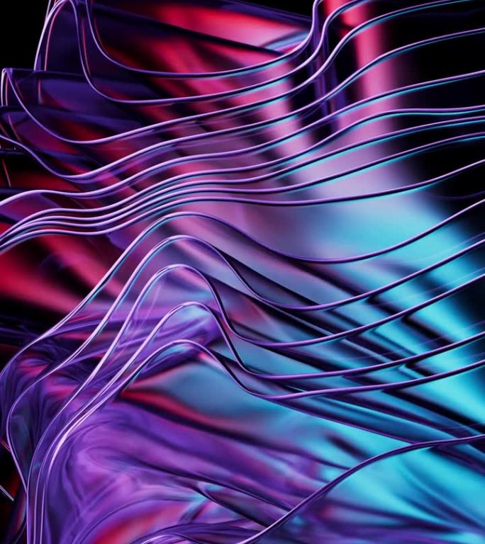 紫罗兰色抽象画，有节奏的图案类似于玻璃波。