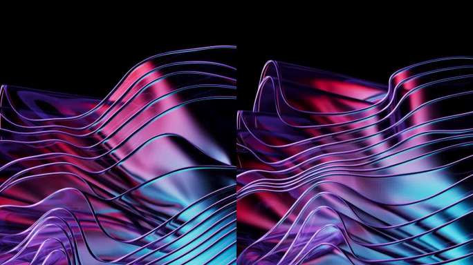 紫罗兰色抽象画，有节奏的图案类似于玻璃波。