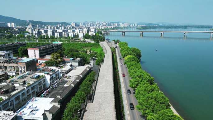 航拍湖北襄阳古城4A景区