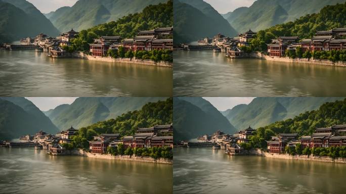 中国山水景观古迹古建筑山峰风景