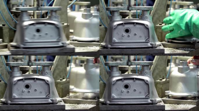 某工厂液压泵的制造过程。近距离，4K分辨率。