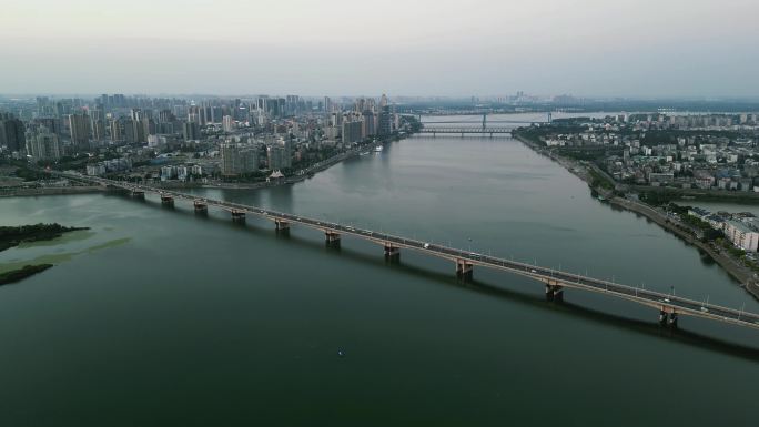 湖北襄阳襄樊汉江大桥航拍