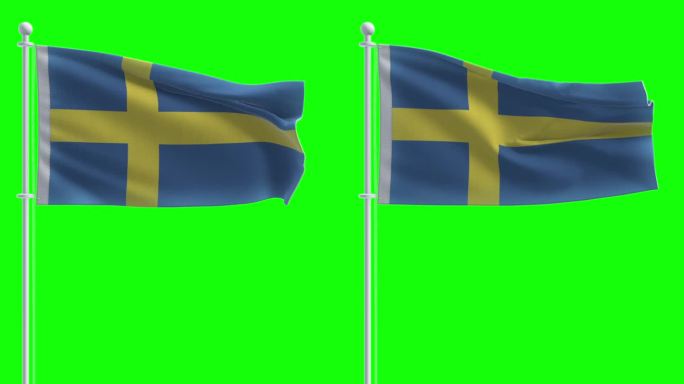 在色度键背景上的瑞典国旗