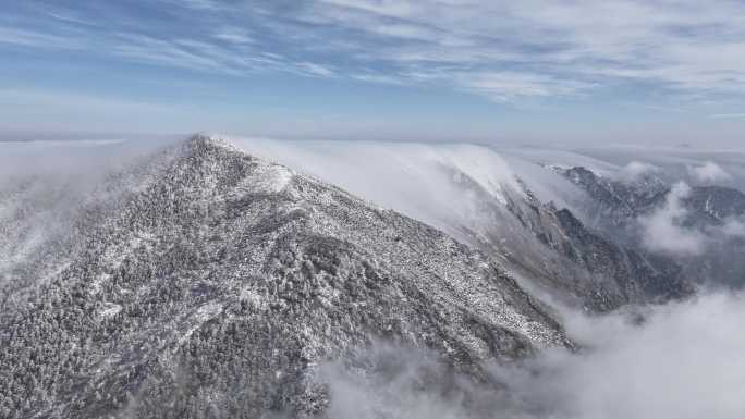 朱雀国家森林公园冰晶顶雪景航拍