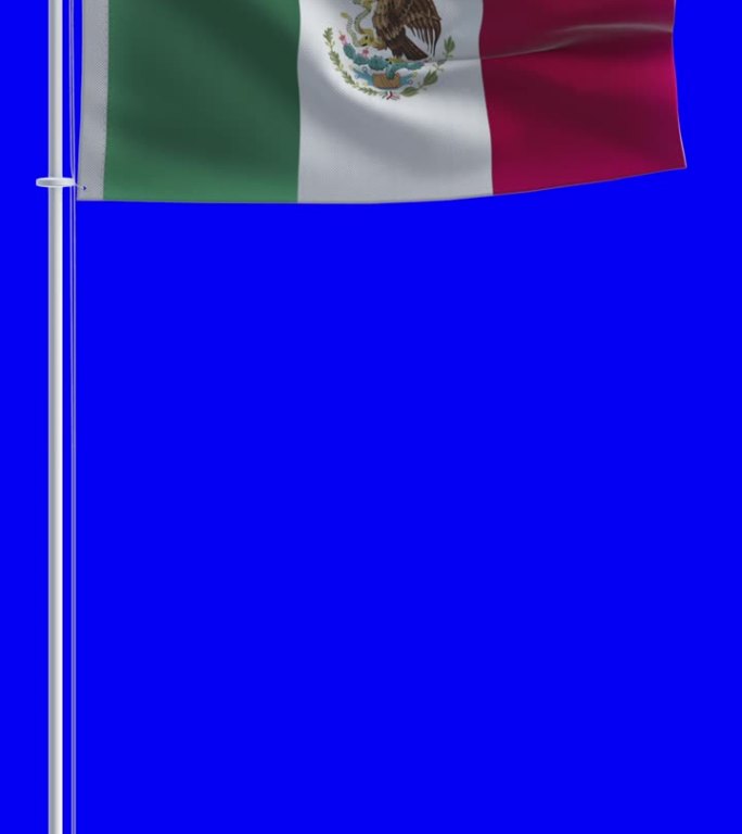 在色度键背景上的墨西哥国旗