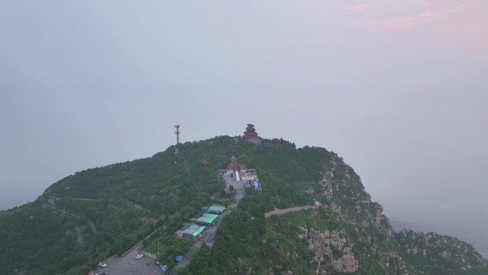 航拍始祖山寺庙道观山顶