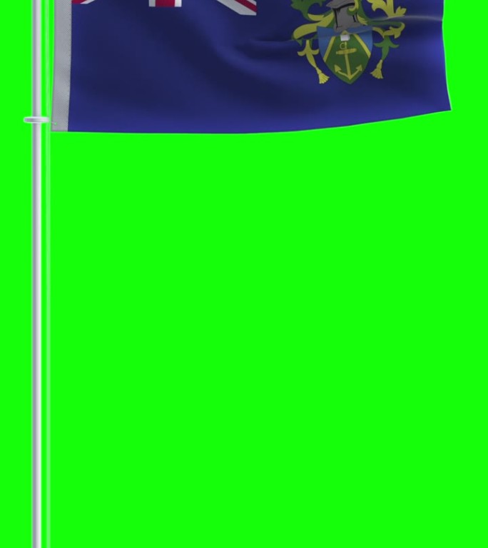 皮特凯恩群岛的旗帜在色度键背景