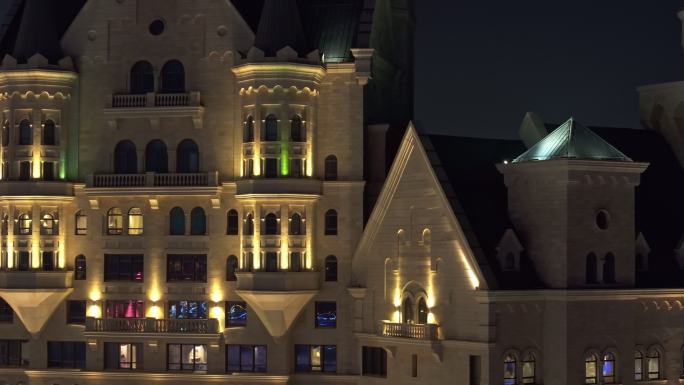 大连城堡酒店夜景航拍