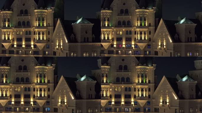 大连城堡酒店夜景航拍