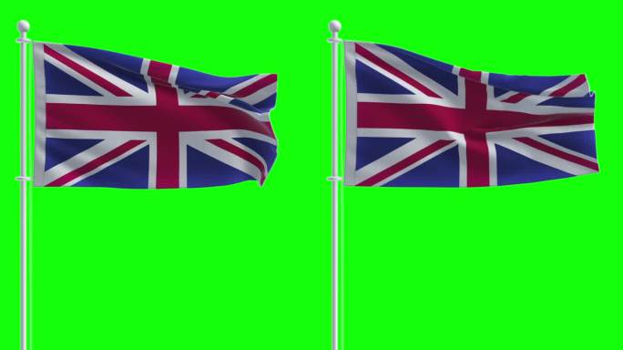 在色度键背景上的英国国旗