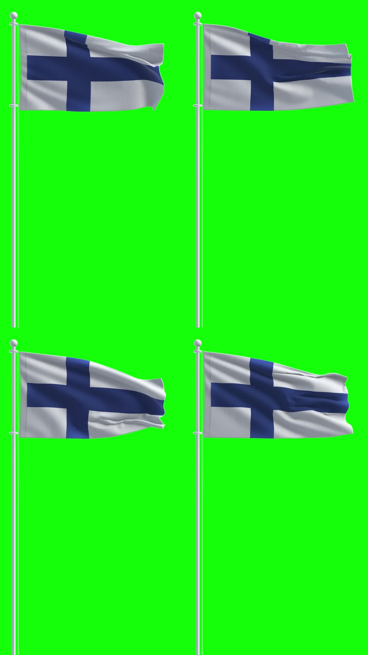 色度键背景上的芬兰国旗
