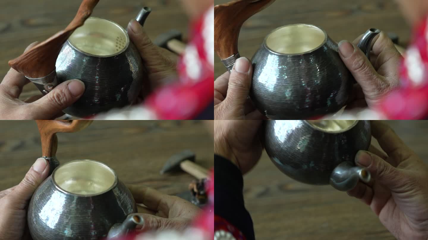 精雕 匠人 图案 茶壶 铜器 图腾 锻造