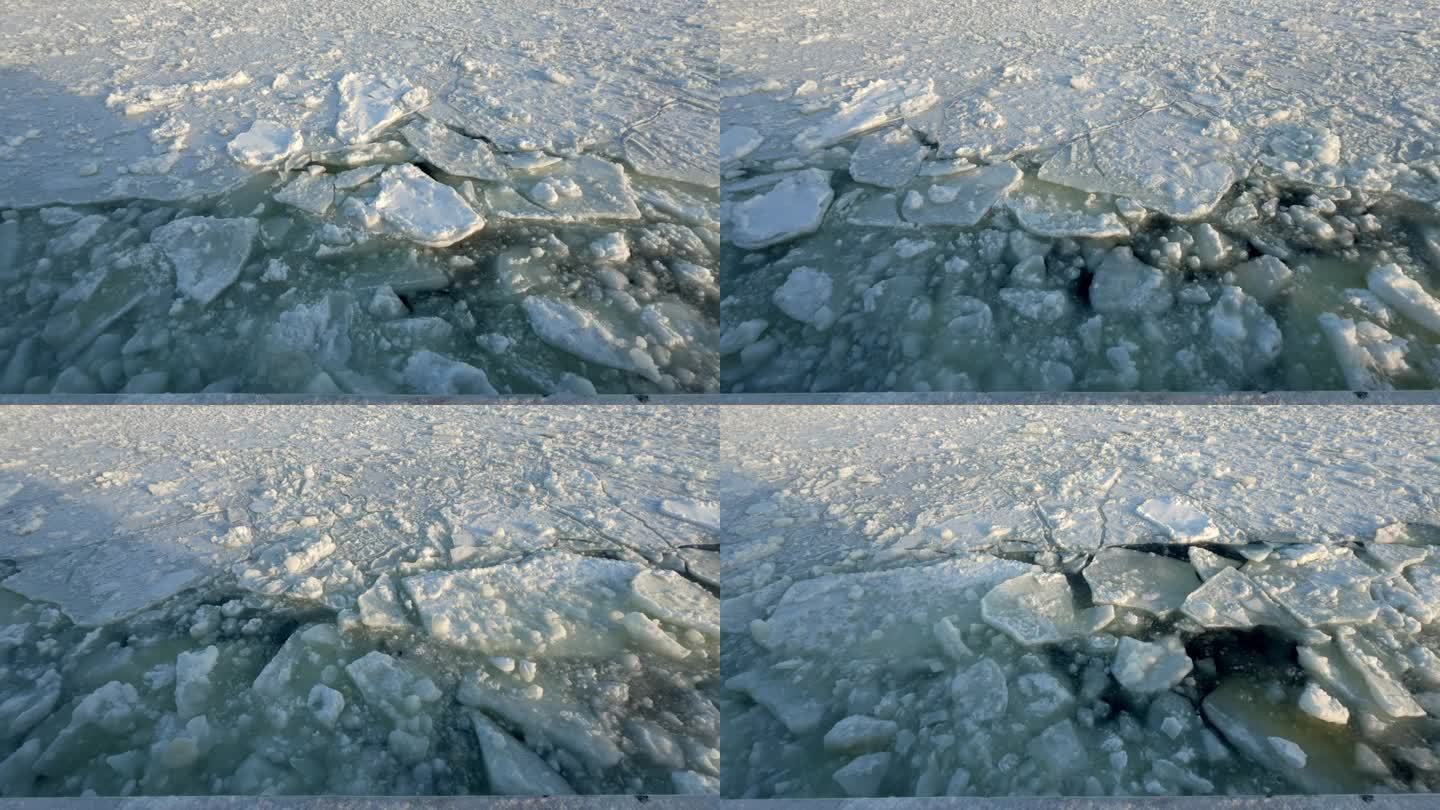 海面上浮冰的特写