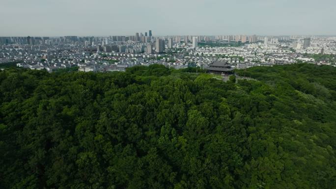 虞山与城市 航拍定镜头