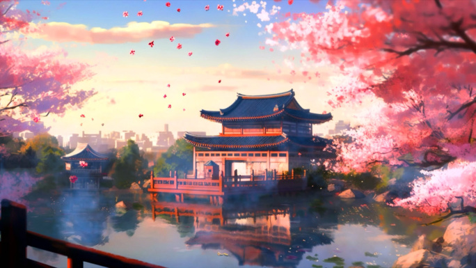 醉酒狂歌夜景夜晚水面月亮唯美月亮皎洁的月