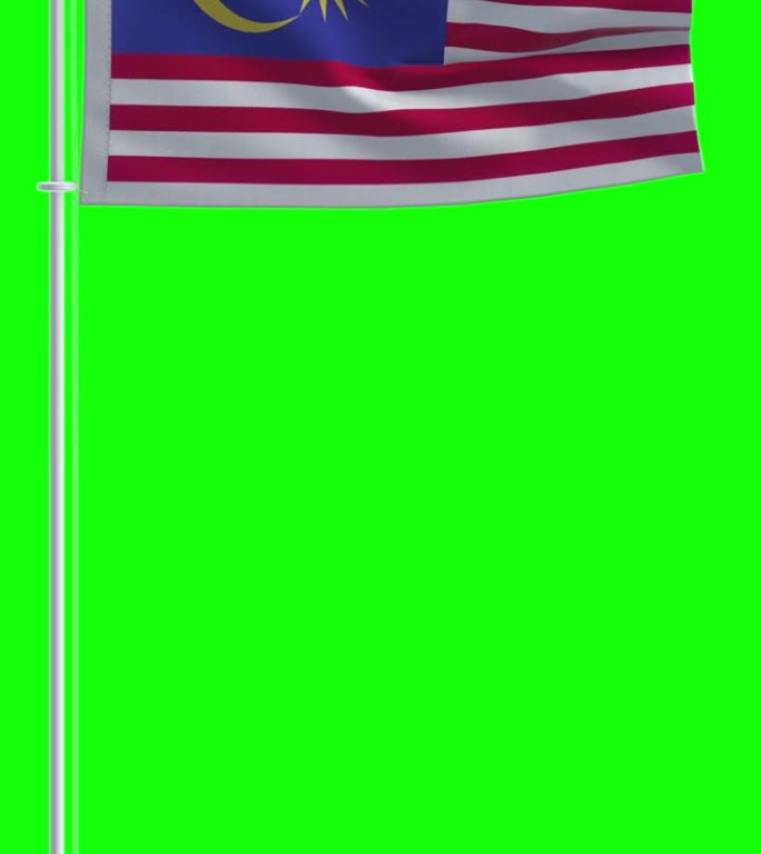 色度键背景上的马来西亚国旗