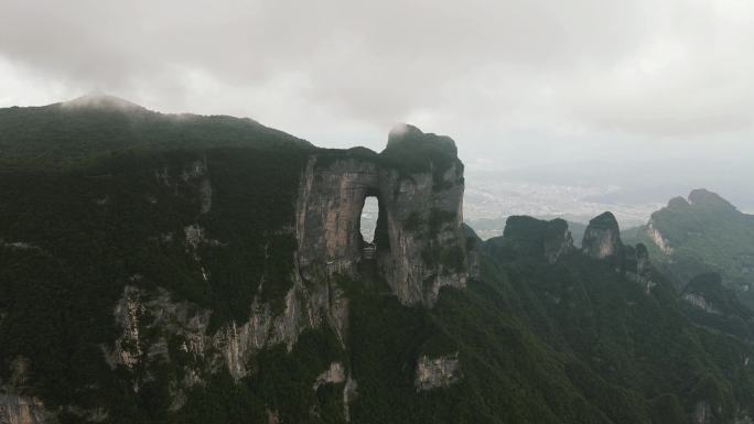 湖南张家界天门山5A景区航拍