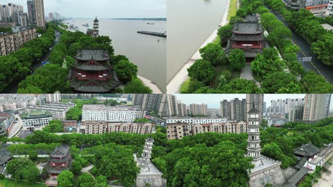 江西九江锁江楼塔历史文化古建筑