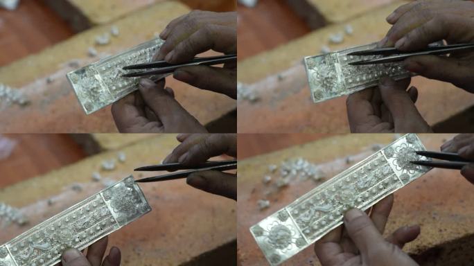 手工 艺术 雕刻 精雕 少数民族 银饰