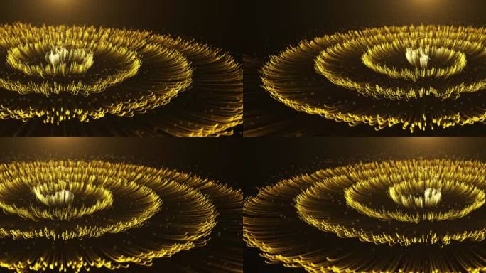 金色粒子无缝循环旋转