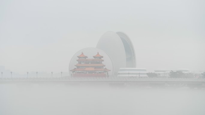 珠海日月贝平流雾 云海中的日月贝