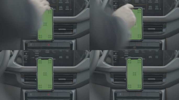 车内的手机屏幕绿幕抠图抠像视频通话