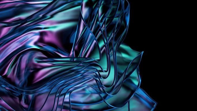 抽象的背景，蓝色色调，以有节奏的玻璃波为特色。