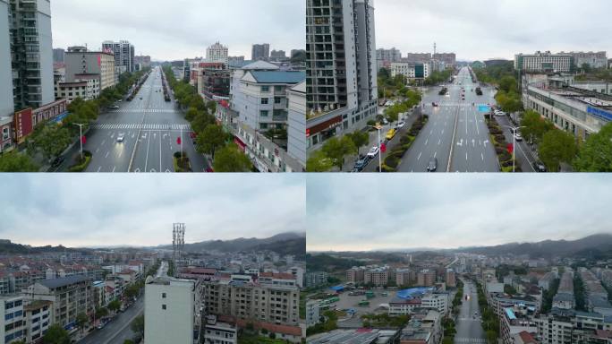 4K航拍怀化洪江市黔阳古城雪峰大道