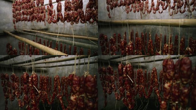 东莞腊肠 烟熏烘干 腊风肠制作 新年腊味