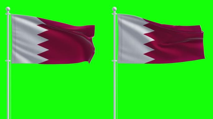 巴林国旗的色度键背景