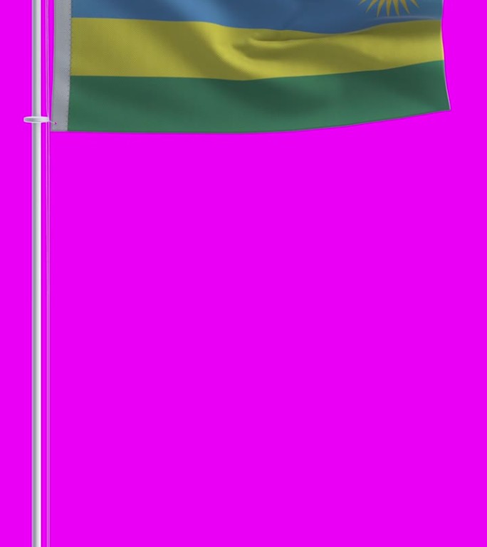 在色度键背景上的卢旺达国旗